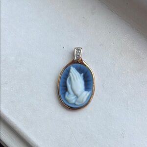 Blue Prayer Cameo Pendant